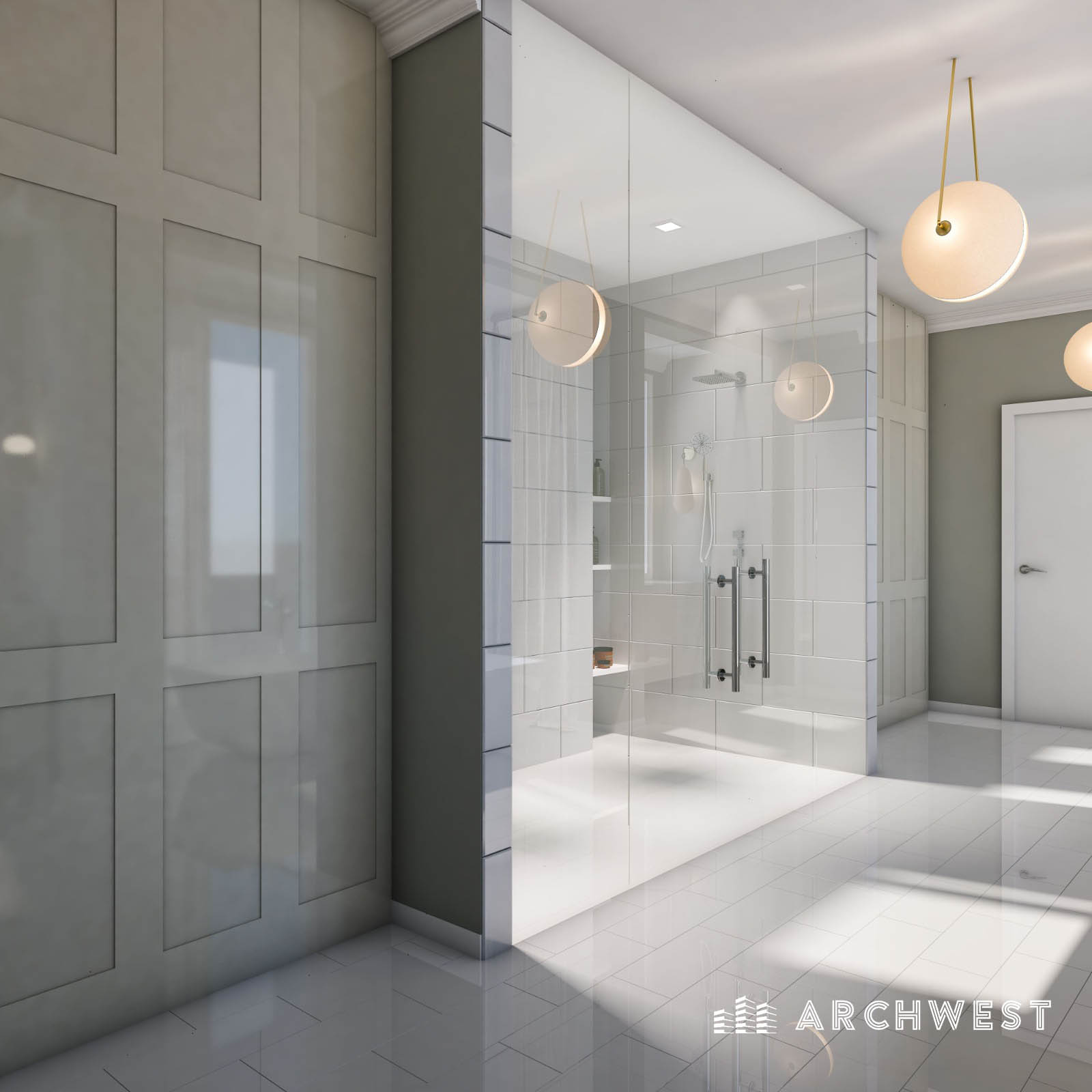 3. 3D Rendering of a Bathroom, Miami, Floria, USA